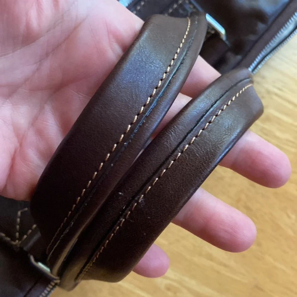 Valentina In Pell Brown Genuine Leather Briefcase Made In Italy